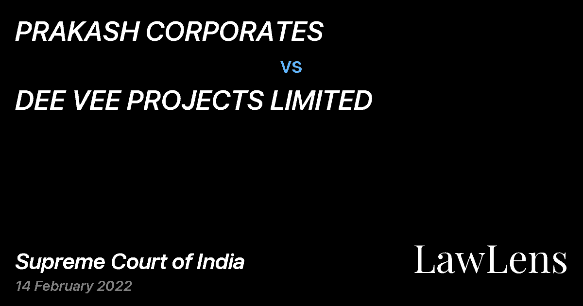 Preview image for PRAKASH CORPORATES vs. DEE VEE PROJECTS LIMITED