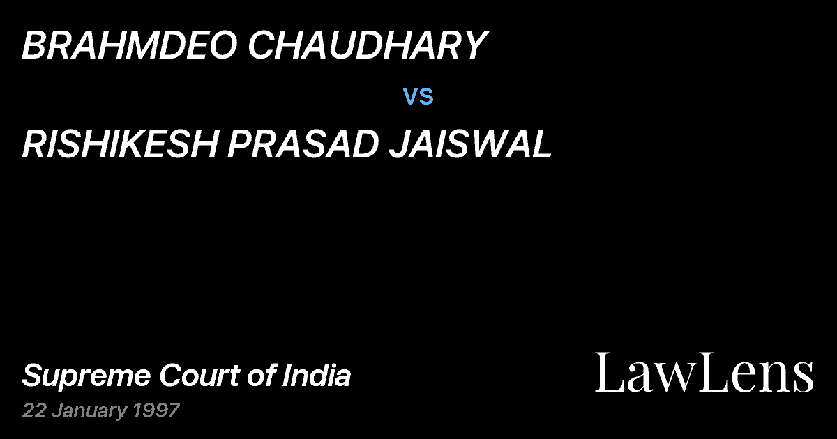 Preview image for BRAHMDEO CHAUDHARY vs. RISHIKESH PRASAD JAISWAL