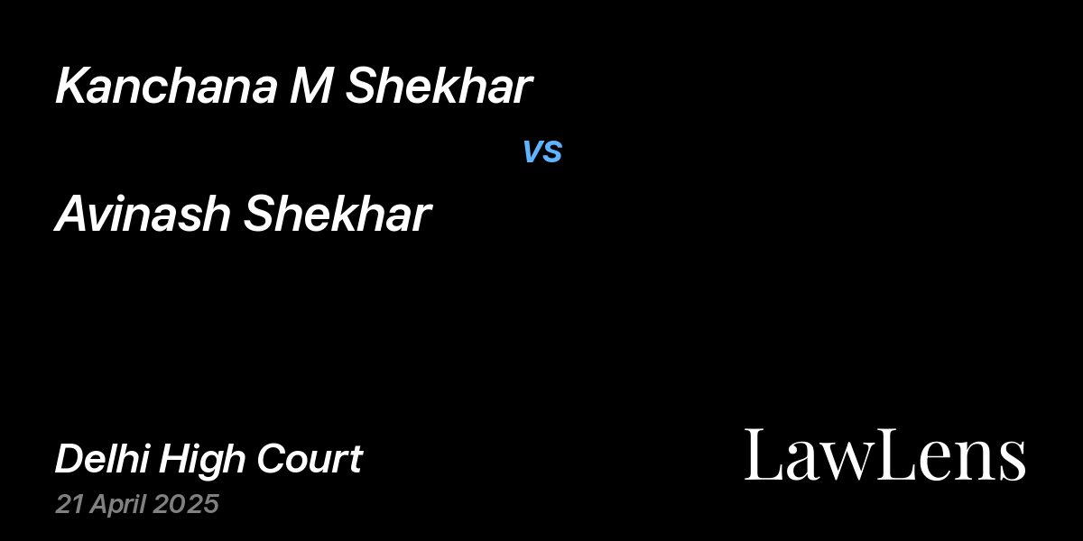 Preview image for Kanchana M Shekhar vs. Avinash Shekhar