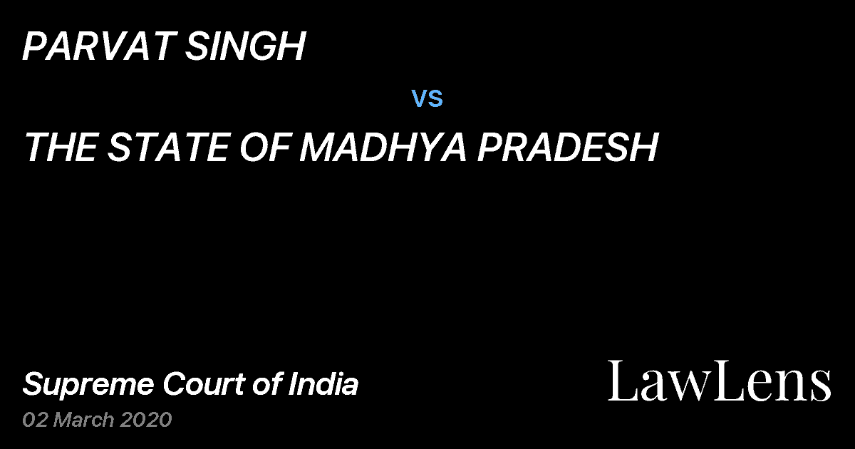 Preview image for PARVAT SINGH vs. THE STATE OF MADHYA PRADESH