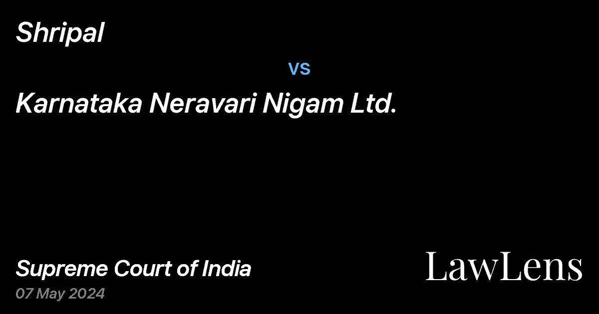 Preview image for Shripal vs. Karnataka Neravari Nigam Ltd.