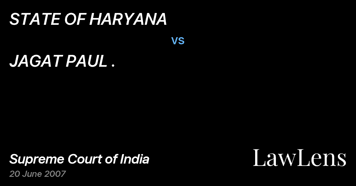 Preview image for STATE OF HARYANA vs. JAGAT PAUL .