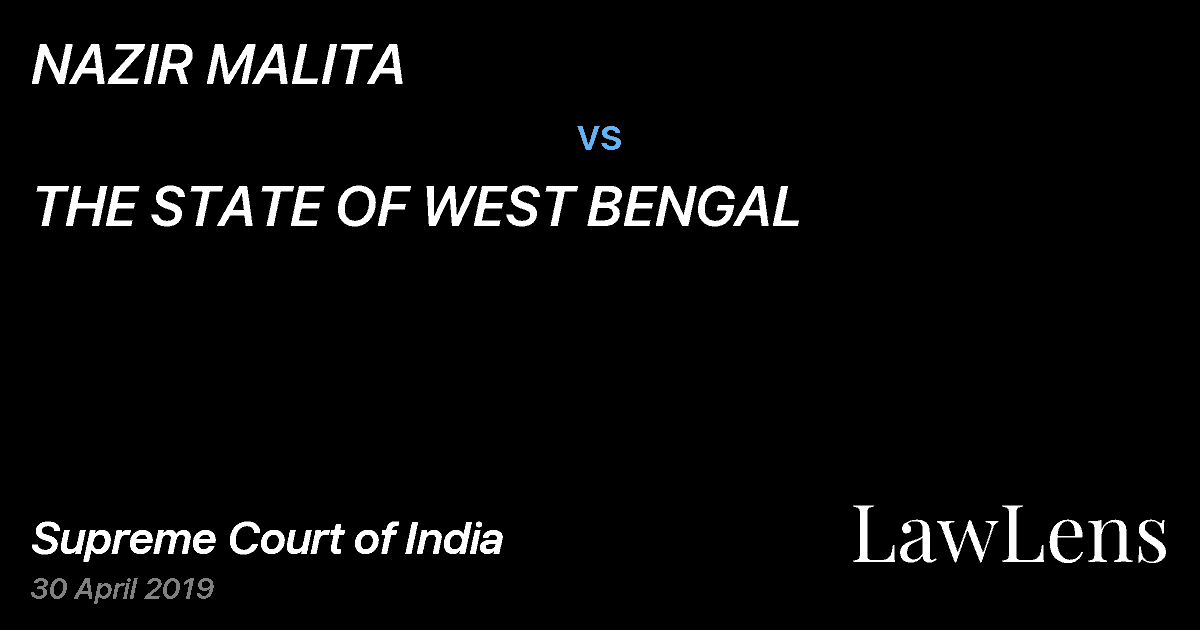 Preview image for NAZIR MALITA vs. THE STATE OF WEST BENGAL