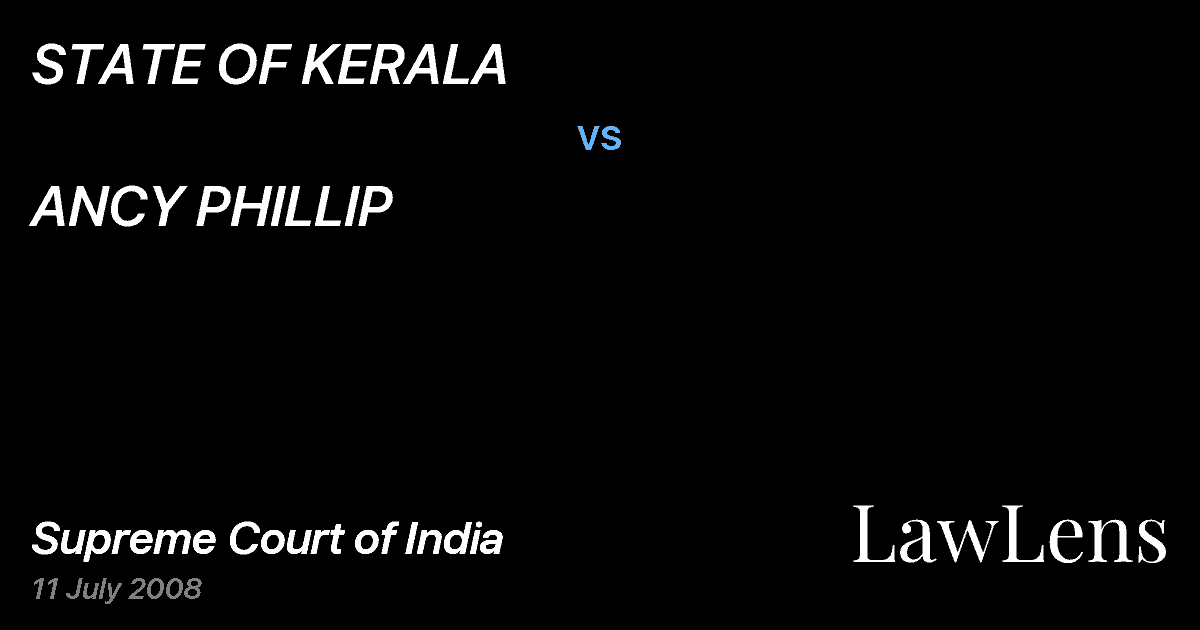 Preview image for STATE OF KERALA vs. ANCY PHILLIP