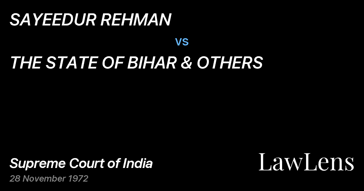 Preview image for SAYEEDUR REHMAN vs. THE STATE OF BIHAR & OTHERS