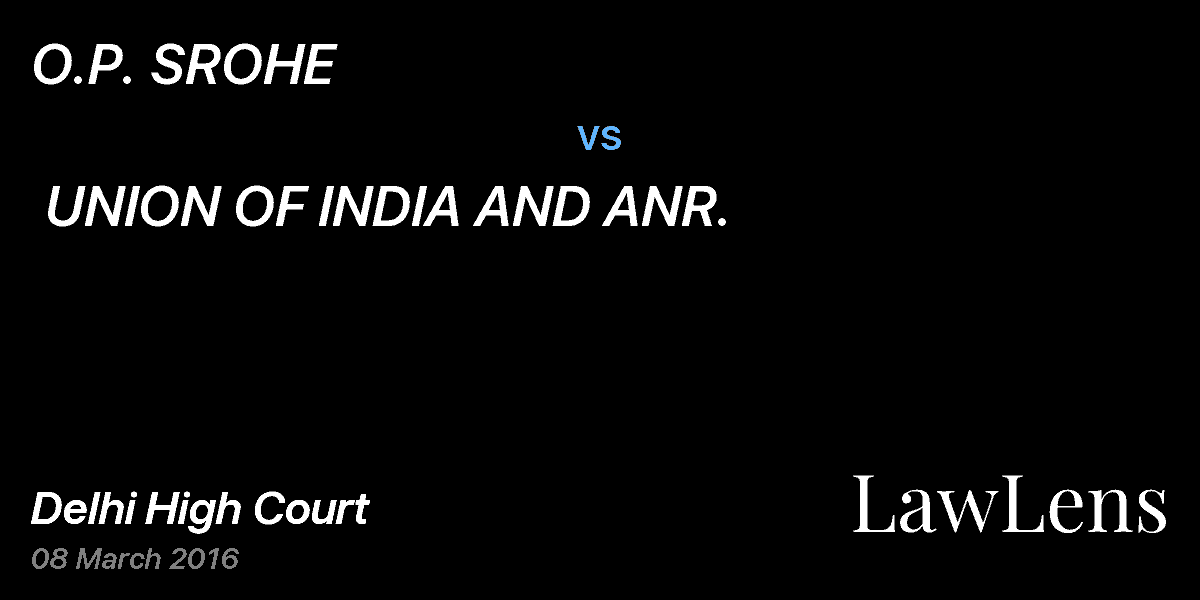 Preview image for O.P. SROHE  vs.  UNION OF INDIA AND ANR.