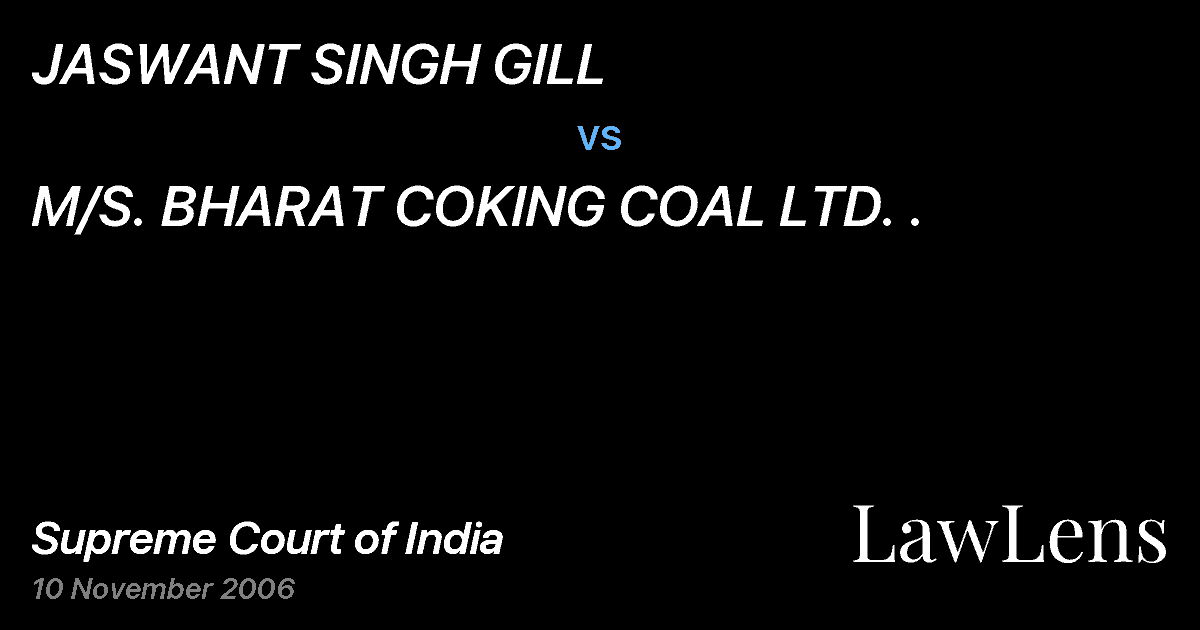 Preview image for JASWANT SINGH GILL vs. M/S. BHARAT COKING COAL LTD. .