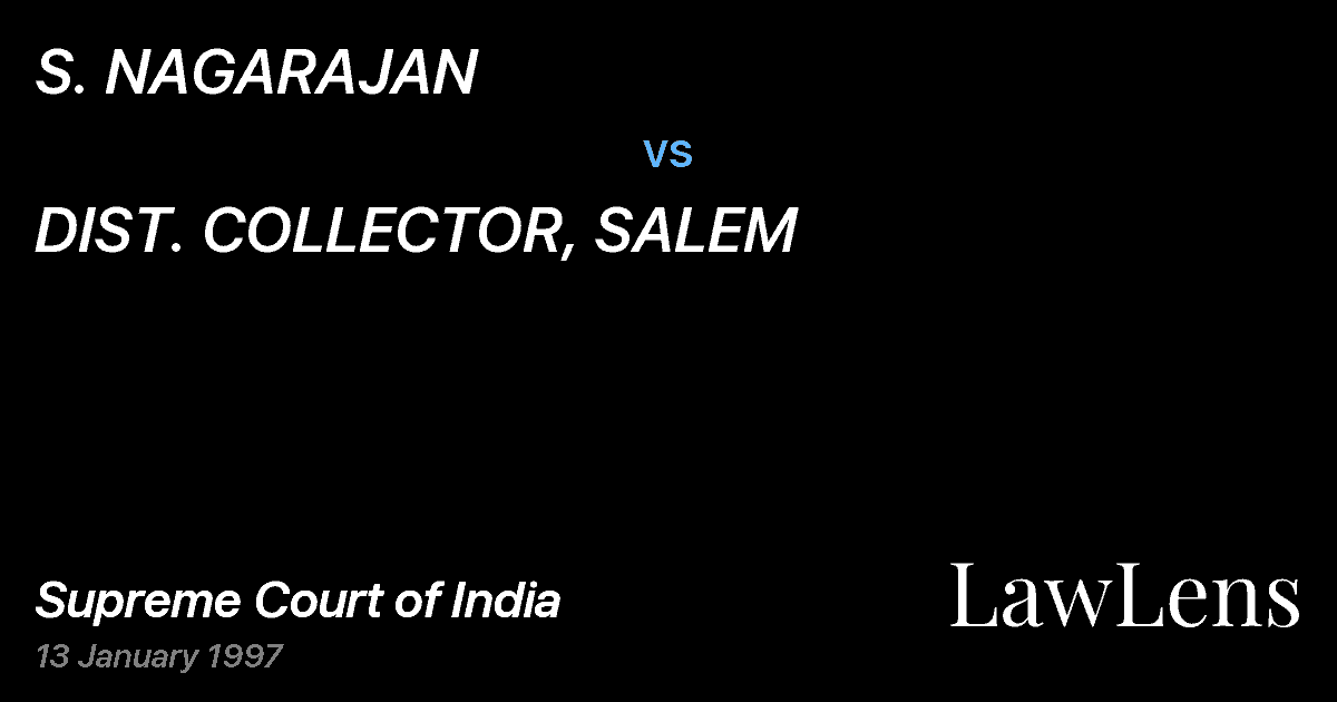 Preview image for S. NAGARAJAN vs. DIST. COLLECTOR, SALEM