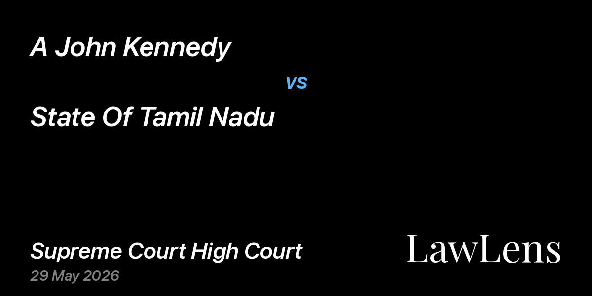 Preview image for A John Kennedy vs. State Of Tamil Nadu