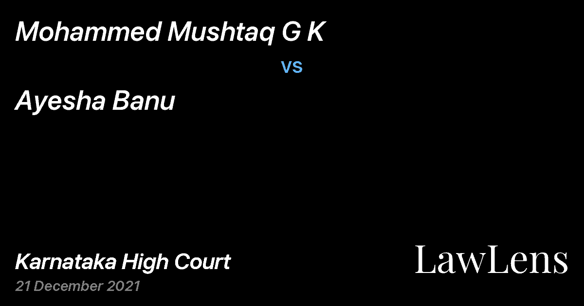 Preview image for Mohammed Mushtaq G K vs. Ayesha Banu