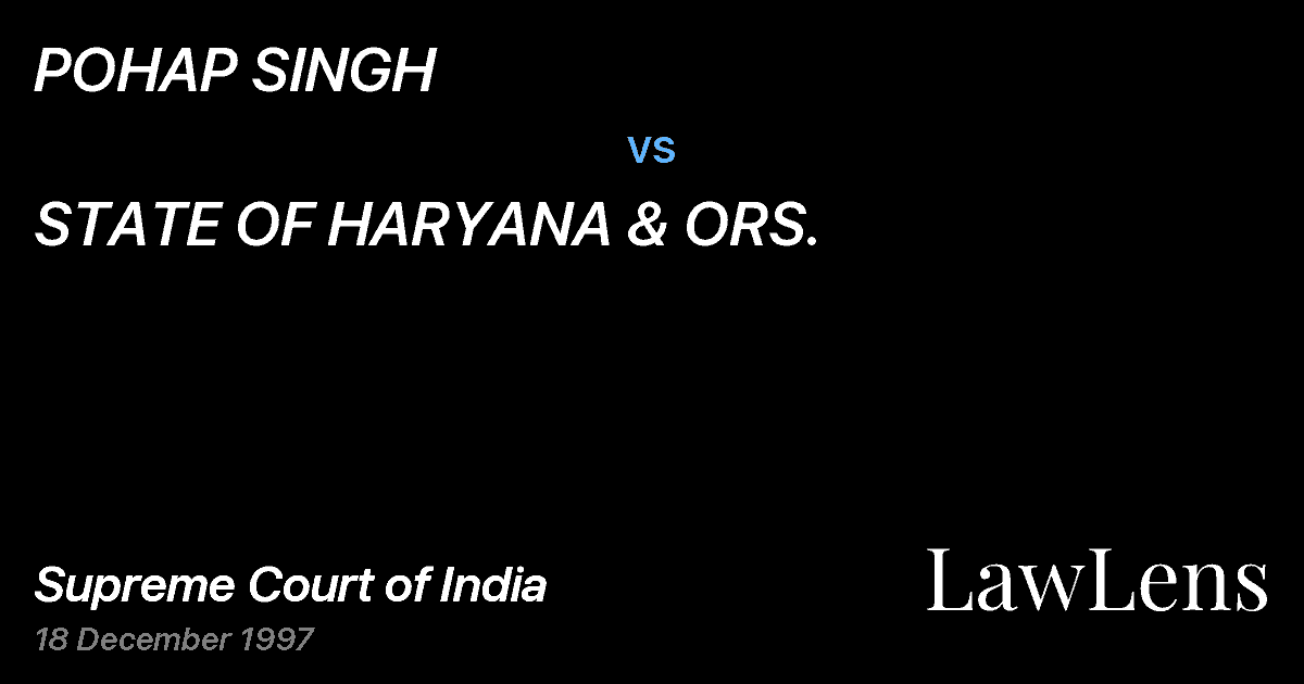 Preview image for POHAP SINGH vs. STATE OF HARYANA & ORS.