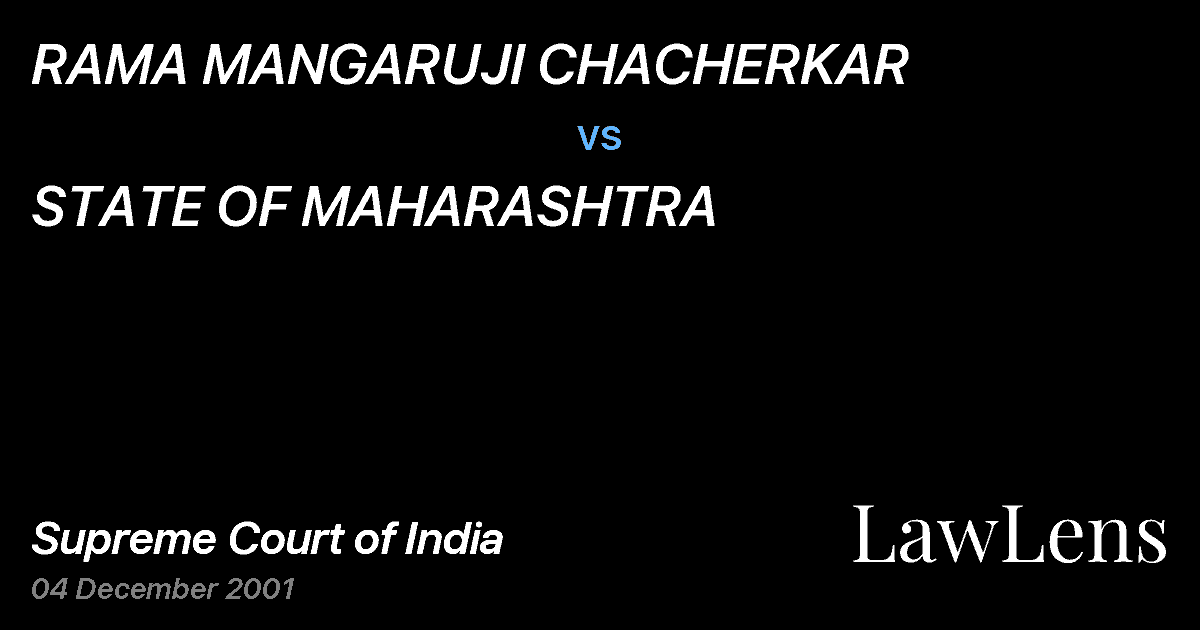 Preview image for RAMA MANGARUJI CHACHERKAR vs. STATE OF MAHARASHTRA