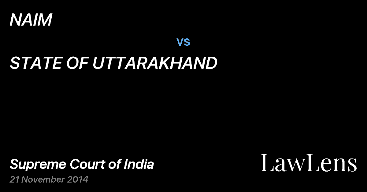 Preview image for NAIM vs. STATE OF UTTARAKHAND
