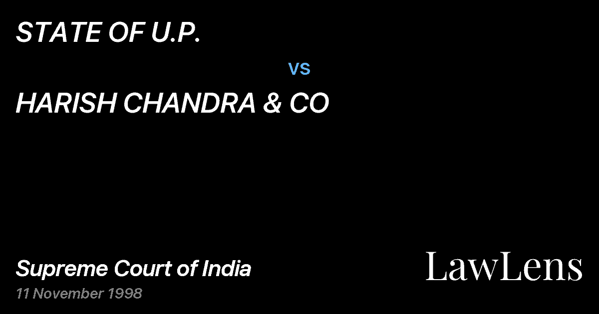 Preview image for STATE OF U.P. vs. HARISH CHANDRA & CO