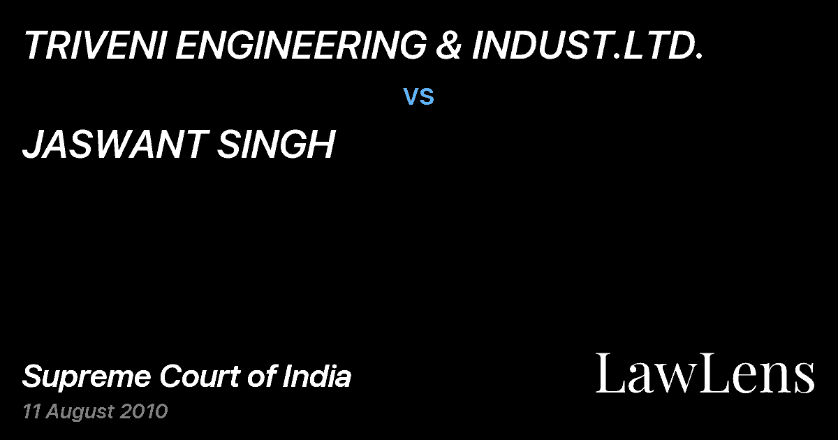 Preview image for TRIVENI ENGINEERING & INDUST.LTD. vs. JASWANT SINGH
