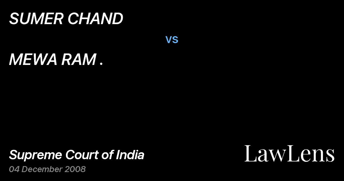 Preview image for SUMER CHAND vs. MEWA RAM .