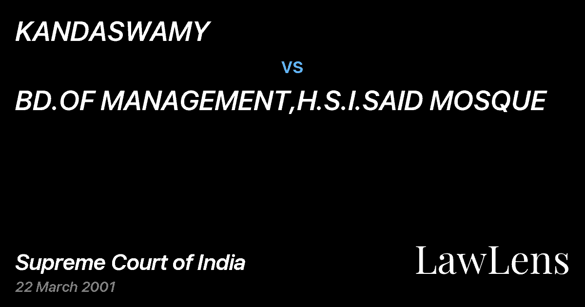 Preview image for KANDASWAMY vs. BD.OF MANAGEMENT,H.S.I.SAID MOSQUE