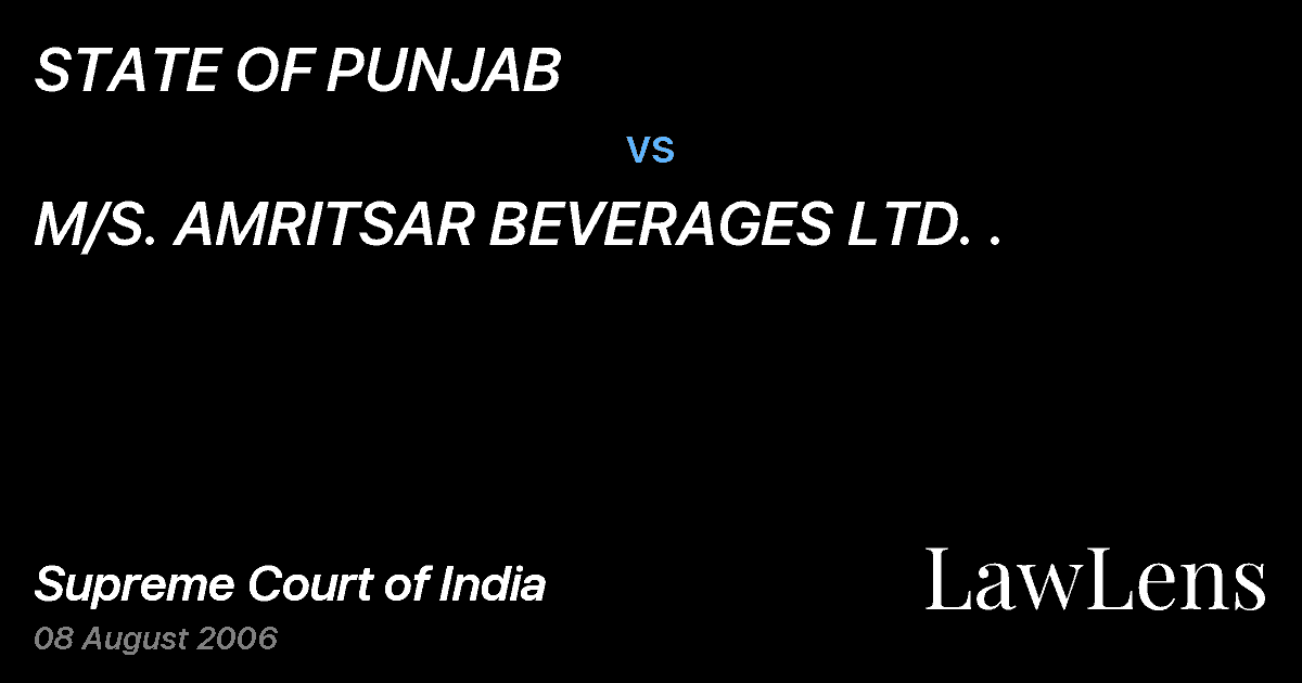 Preview image for STATE OF PUNJAB vs. M/S. AMRITSAR BEVERAGES LTD. .