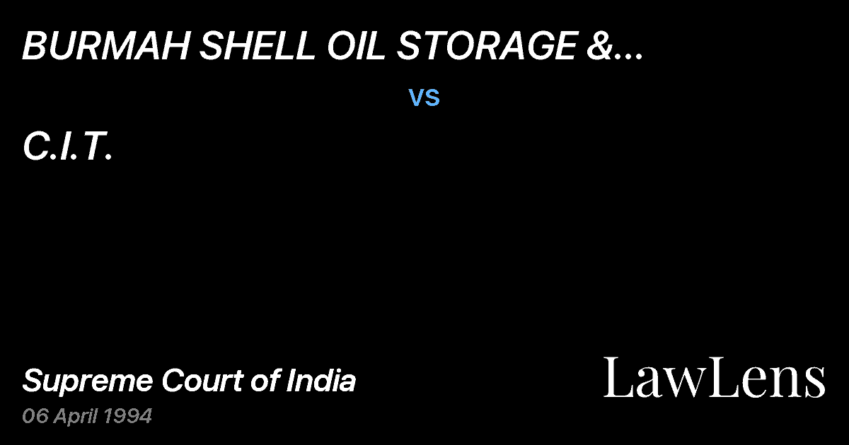 Preview image for BURMAH SHELL OIL STORAGE & DISTRIBUTING CO. OF INDIA LTD. vs. C.I.T.