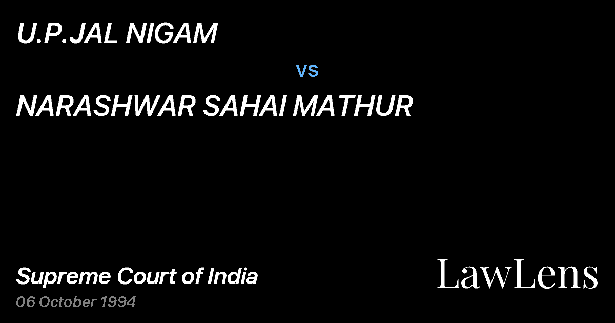 Preview image for U.P.JAL NIGAM vs. NARASHWAR SAHAI MATHUR