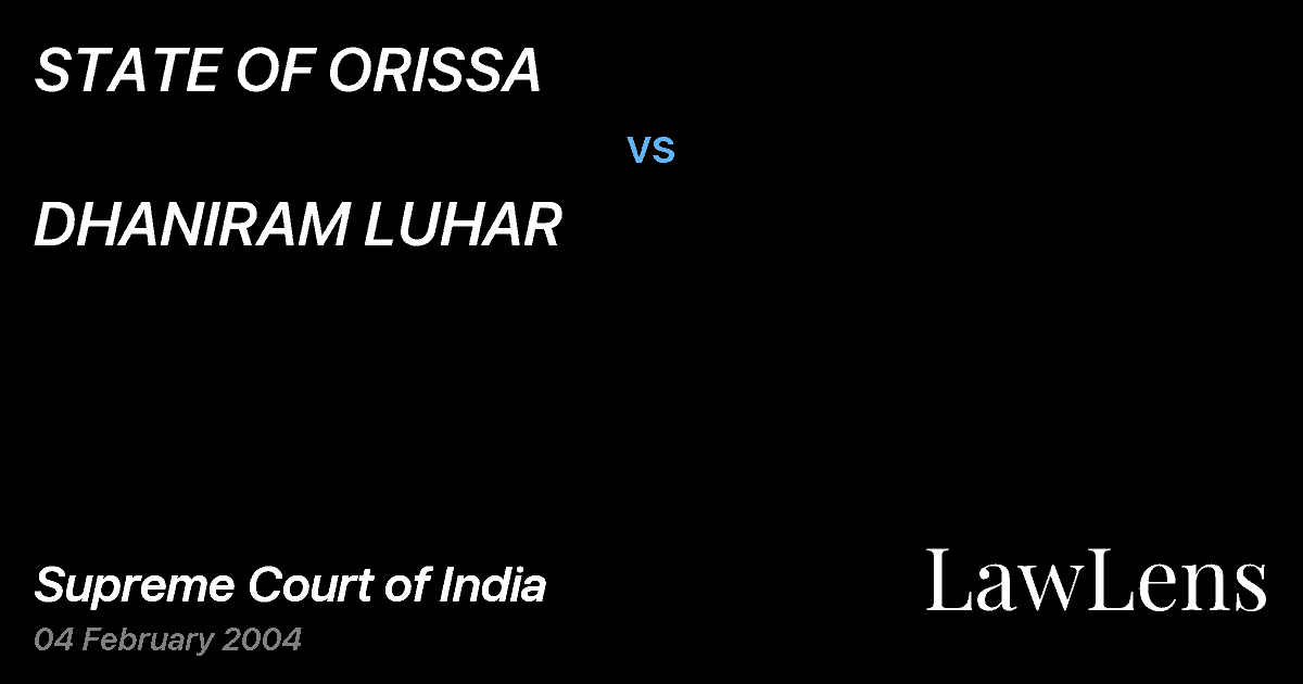 Preview image for STATE OF ORISSA vs. DHANIRAM LUHAR