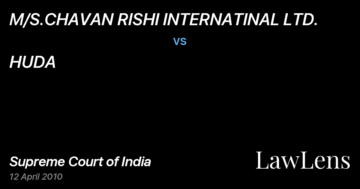 Preview image for M/S.CHAVAN RISHI INTERNATINAL LTD. vs. HUDA