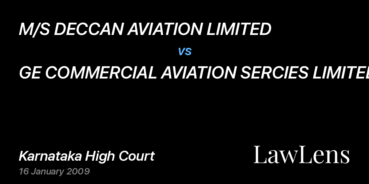 Preview image for M/S DECCAN AVIATION LIMITED vs. GE COMMERCIAL AVIATION SERCIES LIMITED
