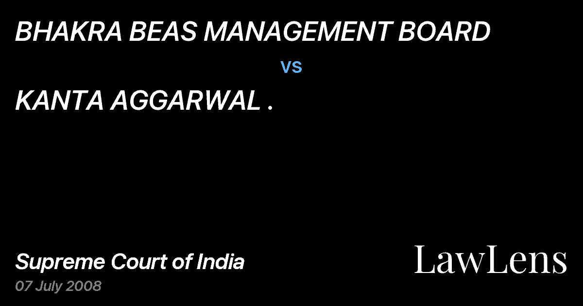 Preview image for BHAKRA BEAS MANAGEMENT BOARD vs. KANTA AGGARWAL .