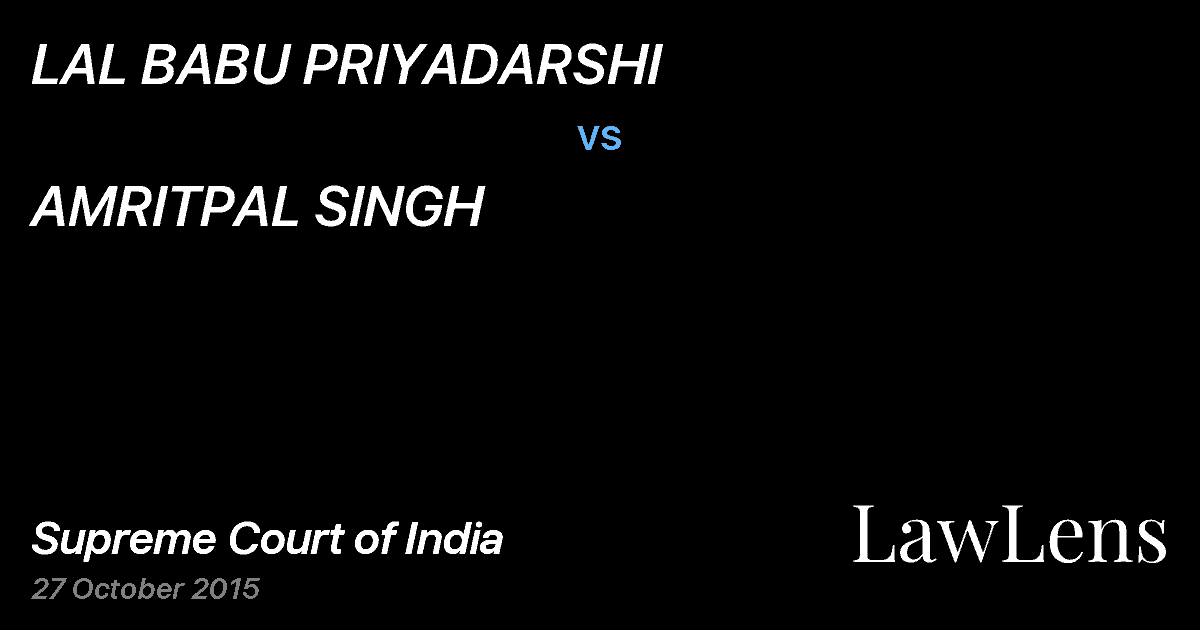 Preview image for LAL BABU PRIYADARSHI vs. AMRITPAL SINGH