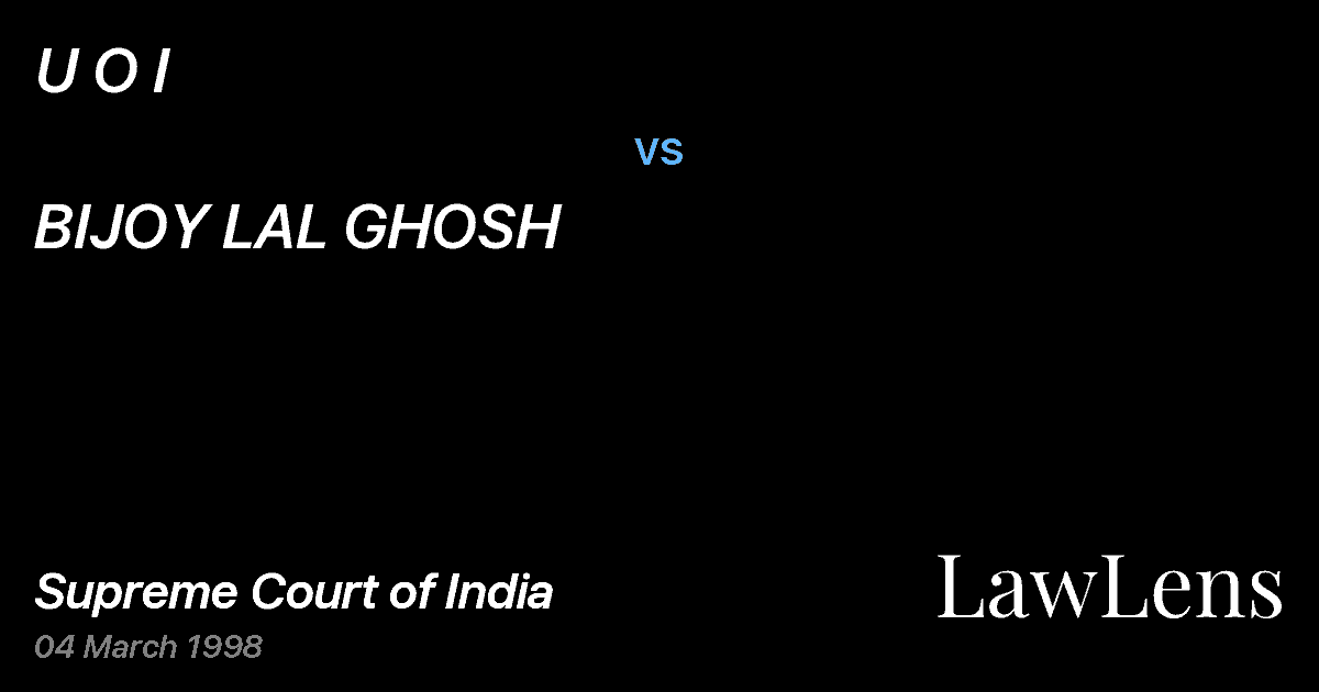 Preview image for U O I vs. BIJOY LAL GHOSH