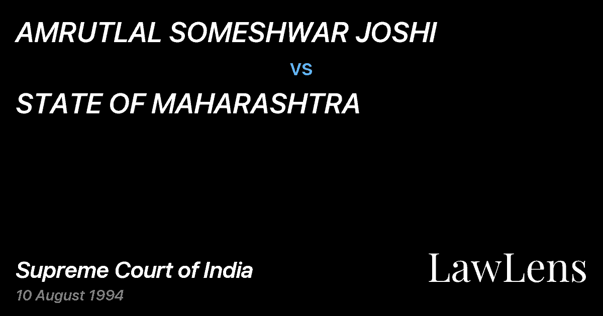 Preview image for AMRUTLAL SOMESHWAR JOSHI vs. STATE OF MAHARASHTRA