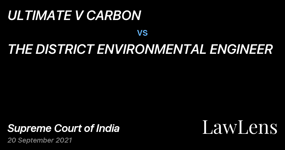 Preview image for ULTIMATE V CARBON vs. THE DISTRICT ENVIRONMENTAL ENGINEER
