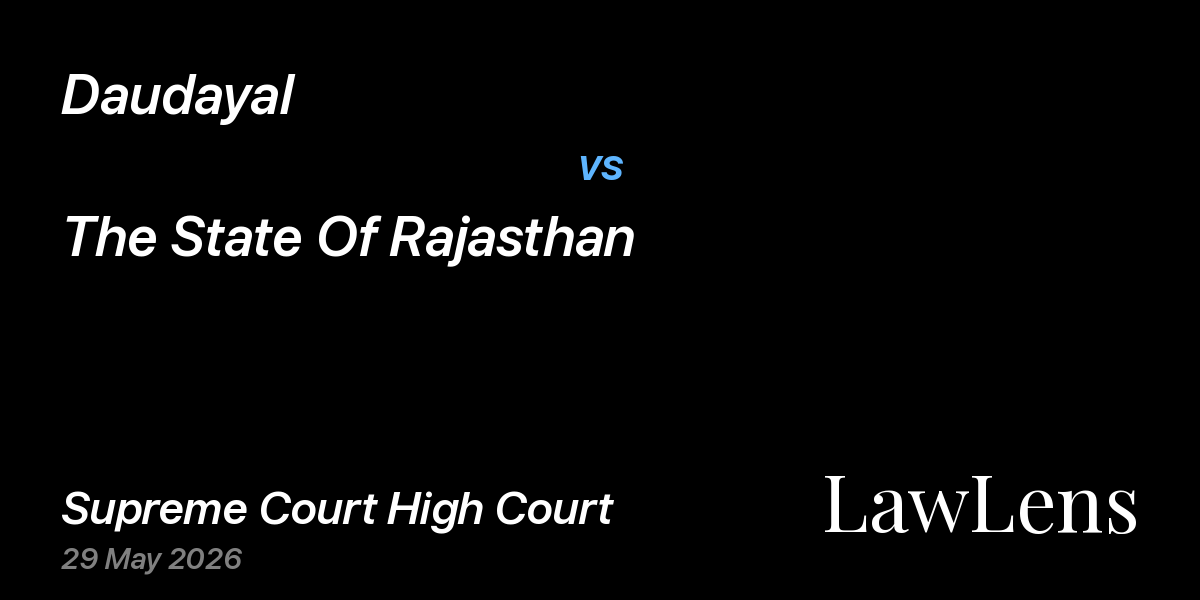 Preview image for Daudayal vs. The State Of Rajasthan