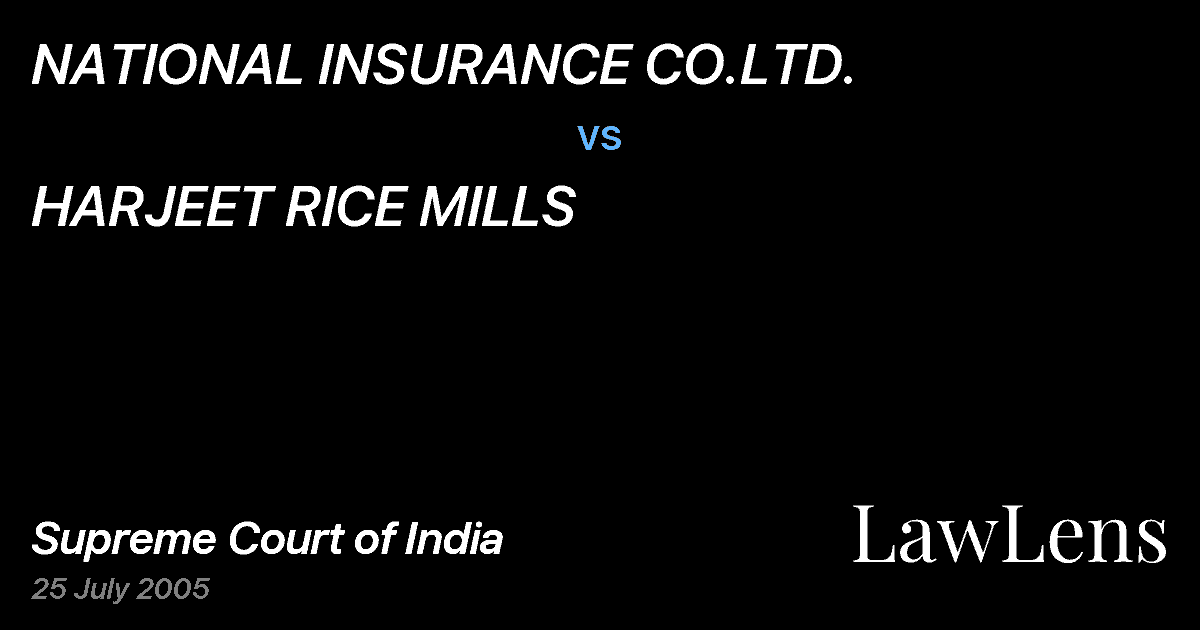 Preview image for NATIONAL INSURANCE CO.LTD. vs. HARJEET RICE MILLS