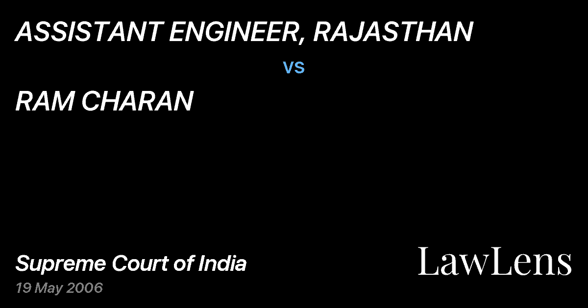 Preview image for ASSISTANT ENGINEER, RAJASTHAN vs. RAM CHARAN