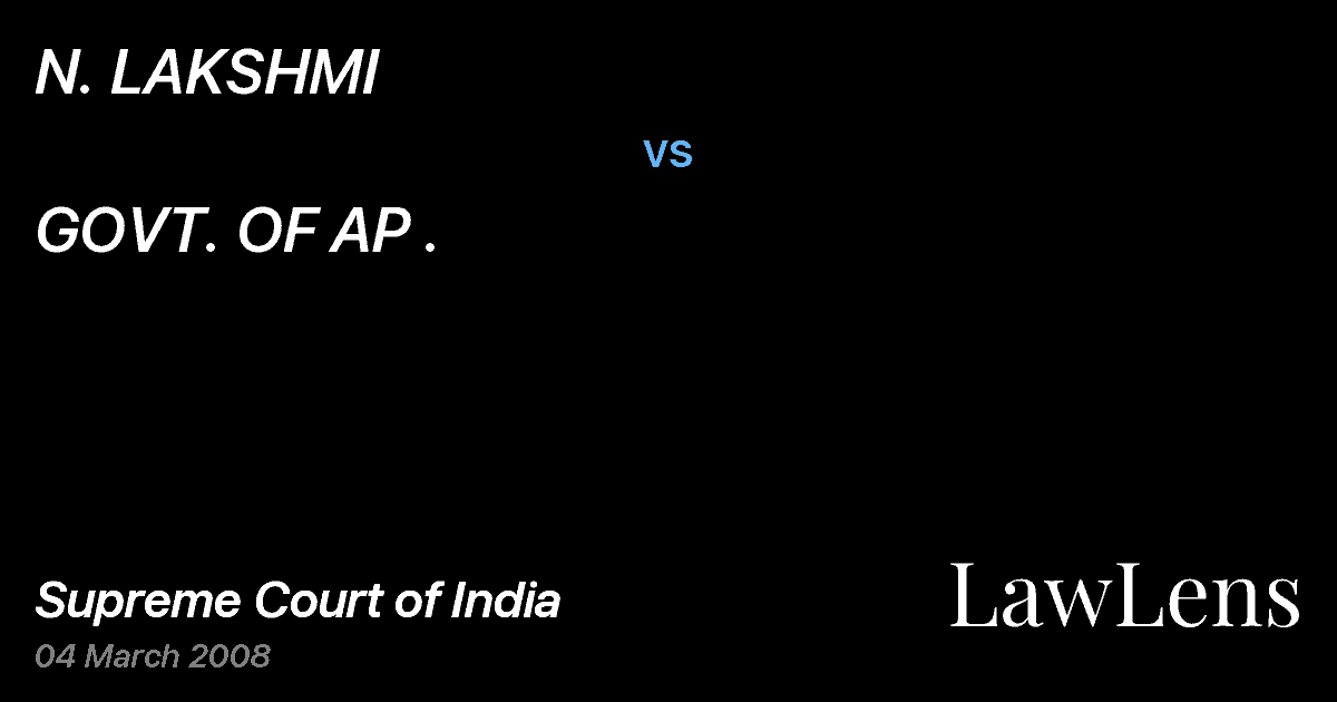 Preview image for N. LAKSHMI vs. GOVT. OF AP .