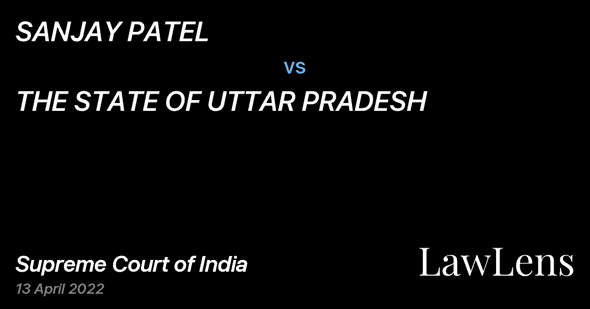 Preview image for SANJAY PATEL vs. THE STATE OF UTTAR PRADESH