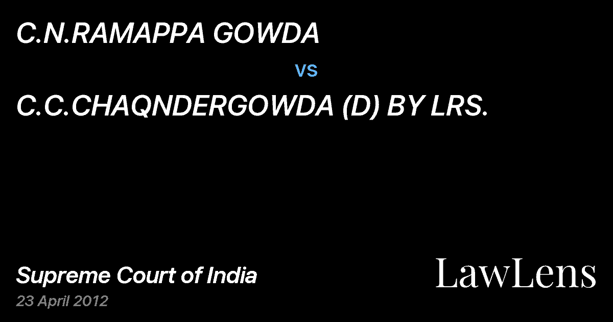 Preview image for C.N.RAMAPPA GOWDA vs. C.C.CHAQNDERGOWDA (D) BY LRS.