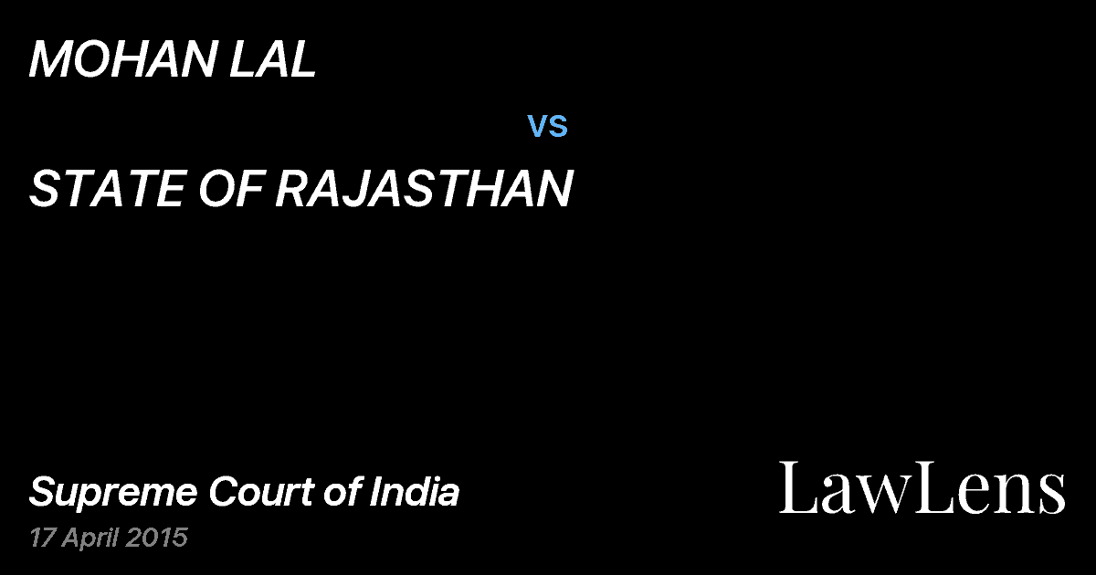 Preview image for MOHAN LAL vs. STATE OF RAJASTHAN