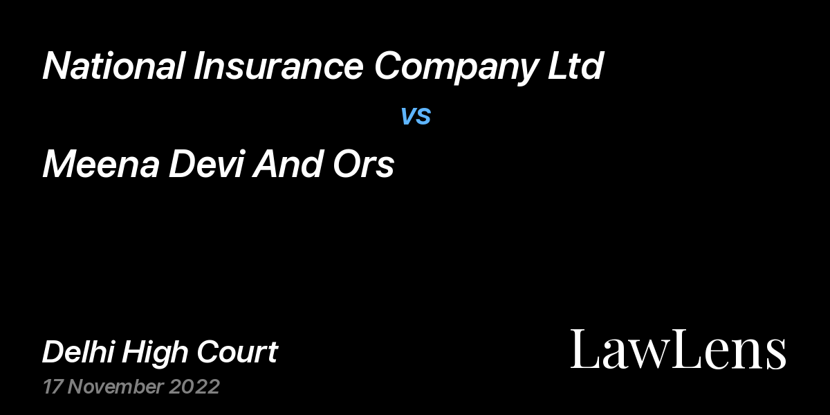 Preview image for National Insurance Company Ltd vs. Meena Devi And Ors