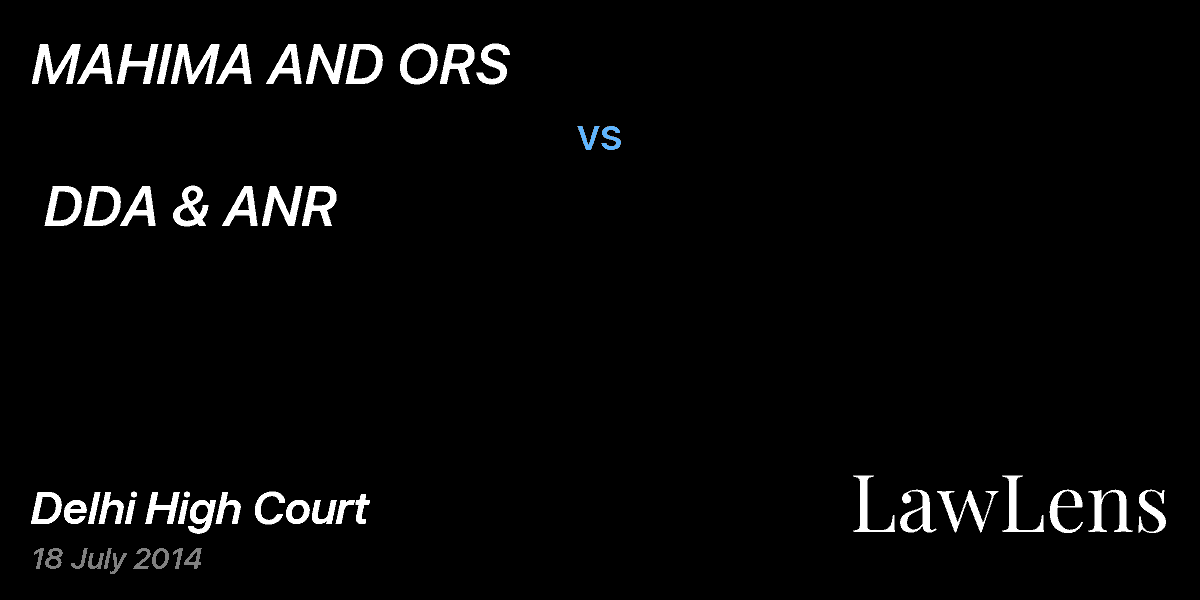 Preview image for MAHIMA AND ORS  vs.  DDA & ANR