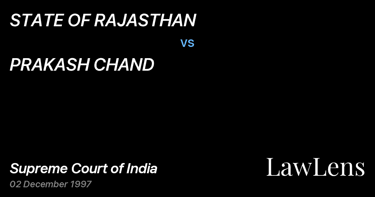 Preview image for STATE OF RAJASTHAN vs. PRAKASH CHAND