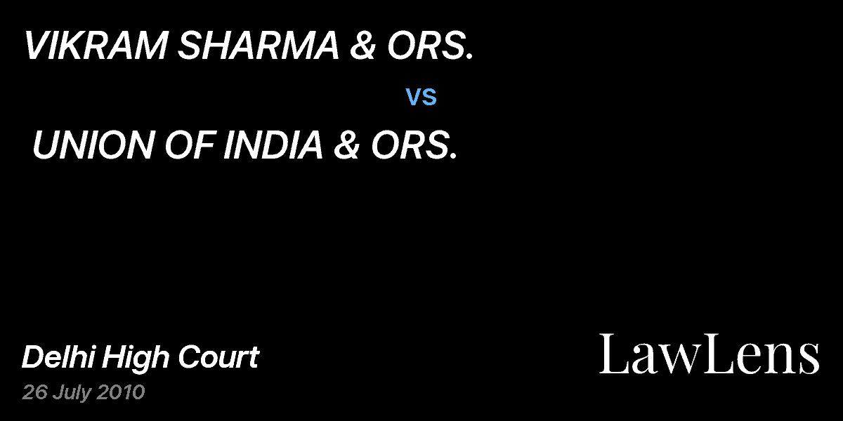 Preview image for VIKRAM SHARMA & ORS. vs. UNION OF INDIA & ORS.
