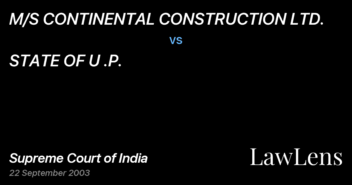 Preview image for M/S CONTINENTAL CONSTRUCTION LTD. vs. STATE OF U .P.