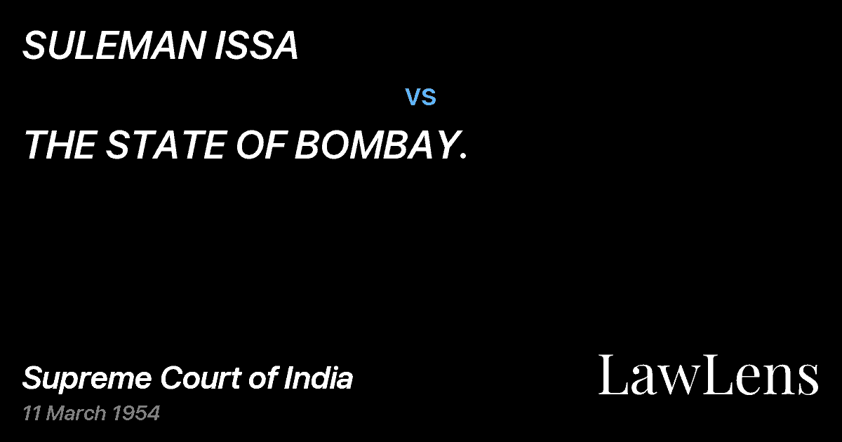 Preview image for SULEMAN ISSA vs. THE STATE OF BOMBAY.