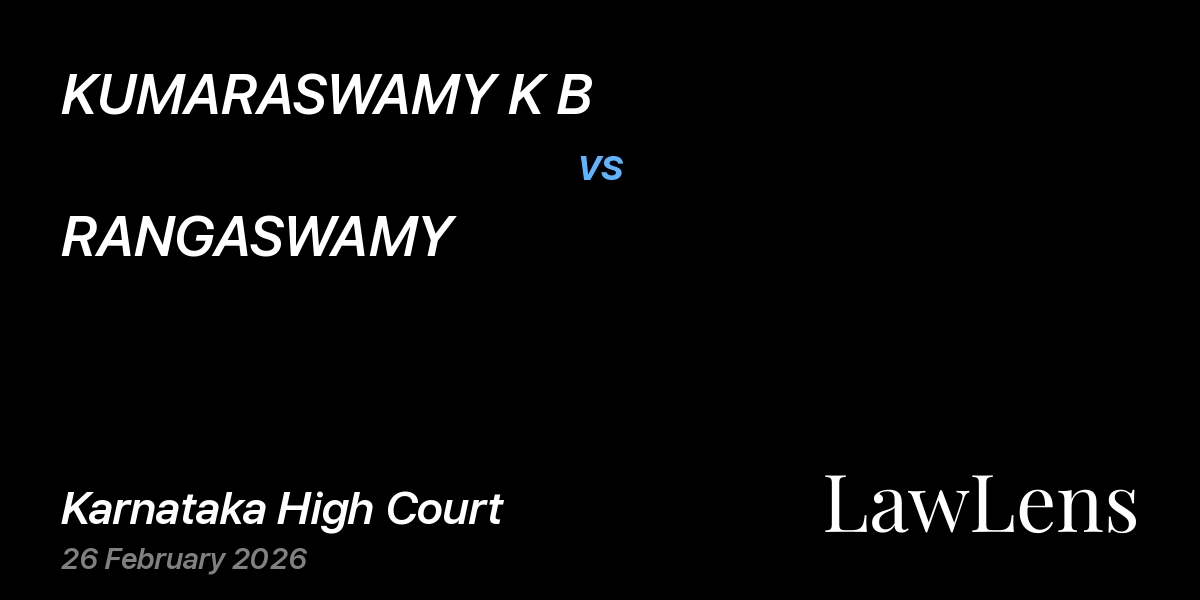 Preview image for KUMARASWAMY K B vs. RANGASWAMY