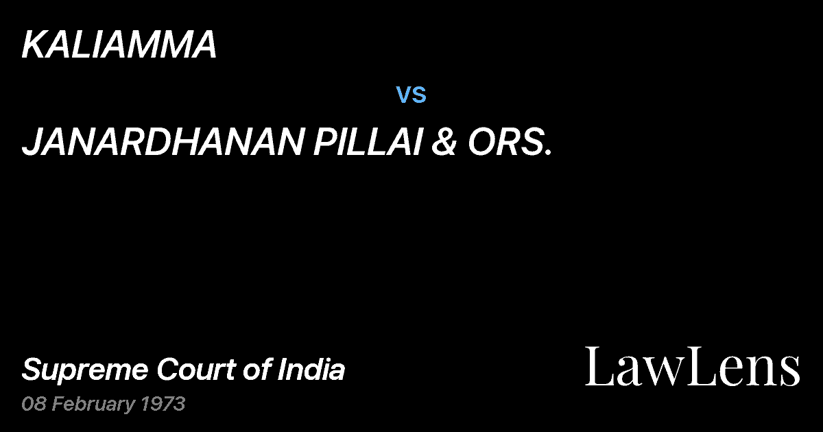 Preview image for KALIAMMA vs. JANARDHANAN PILLAI & ORS.