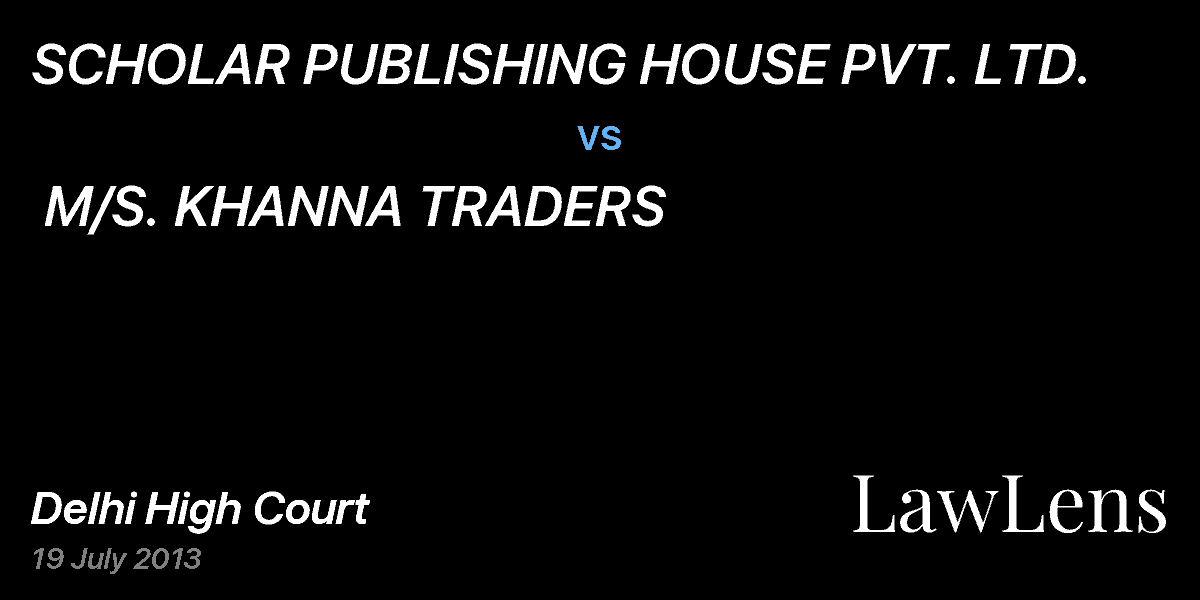 Preview image for SCHOLAR PUBLISHING HOUSE PVT. LTD.  vs.  M/S. KHANNA TRADERS
