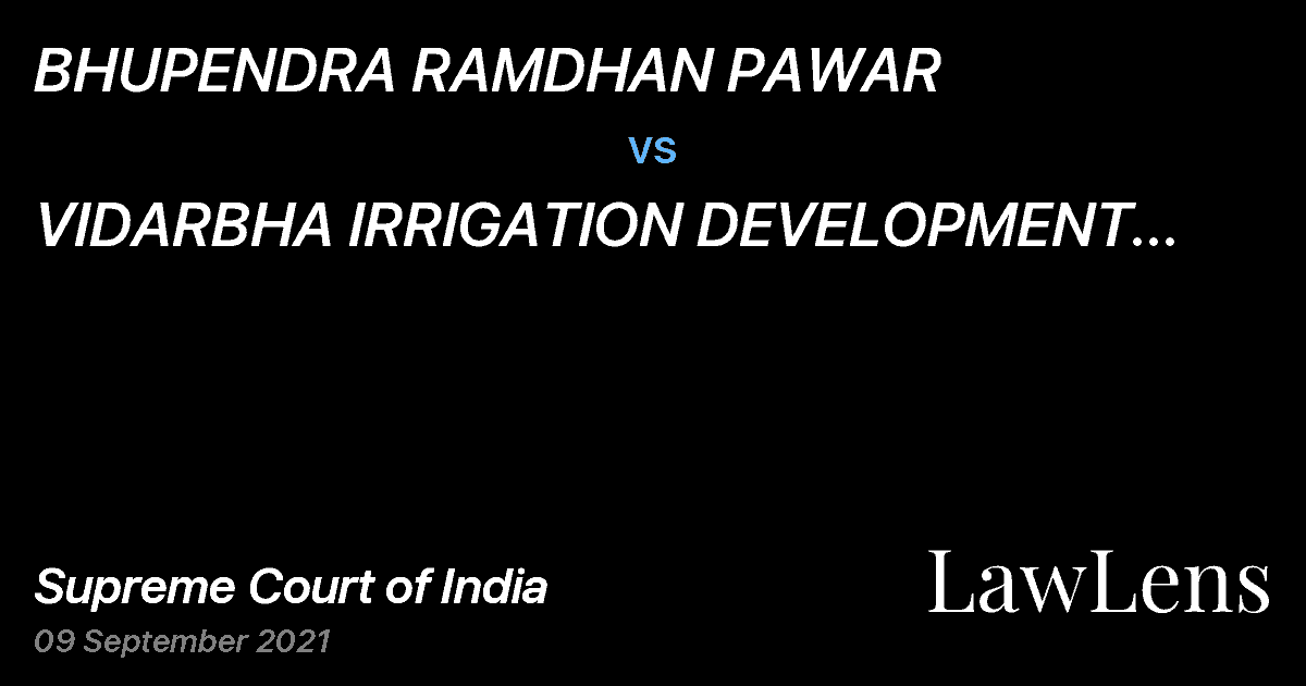 Preview image for BHUPENDRA RAMDHAN PAWAR vs. VIDARBHA IRRIGATION DEVELOPMENT CORPORATION AND ORS ETC.