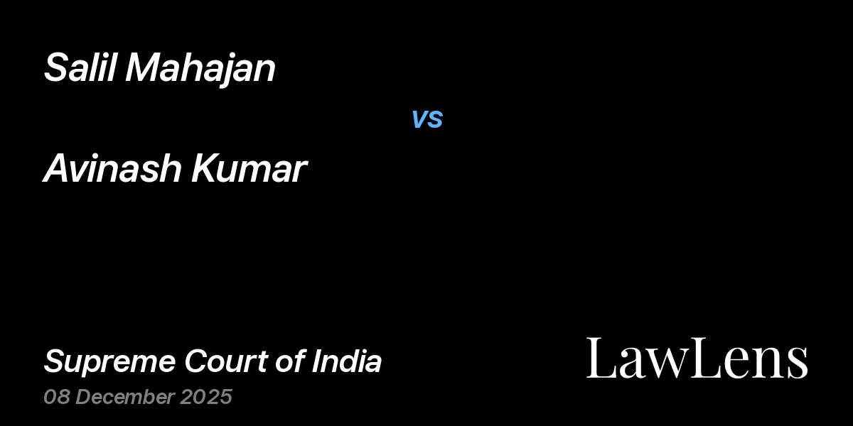 Preview image for Salil Mahajan vs. Avinash Kumar